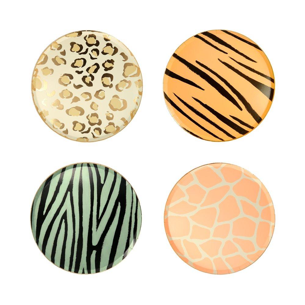 Meri Meri Party Safari Animal Print Side Plates 8.5" - bubblegum market