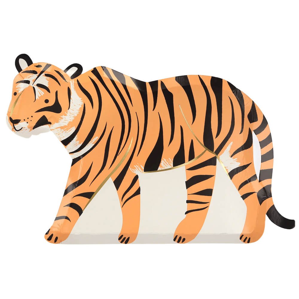 Meri Meri Party Safari Tiger Plates 11.25" - bubblegum market