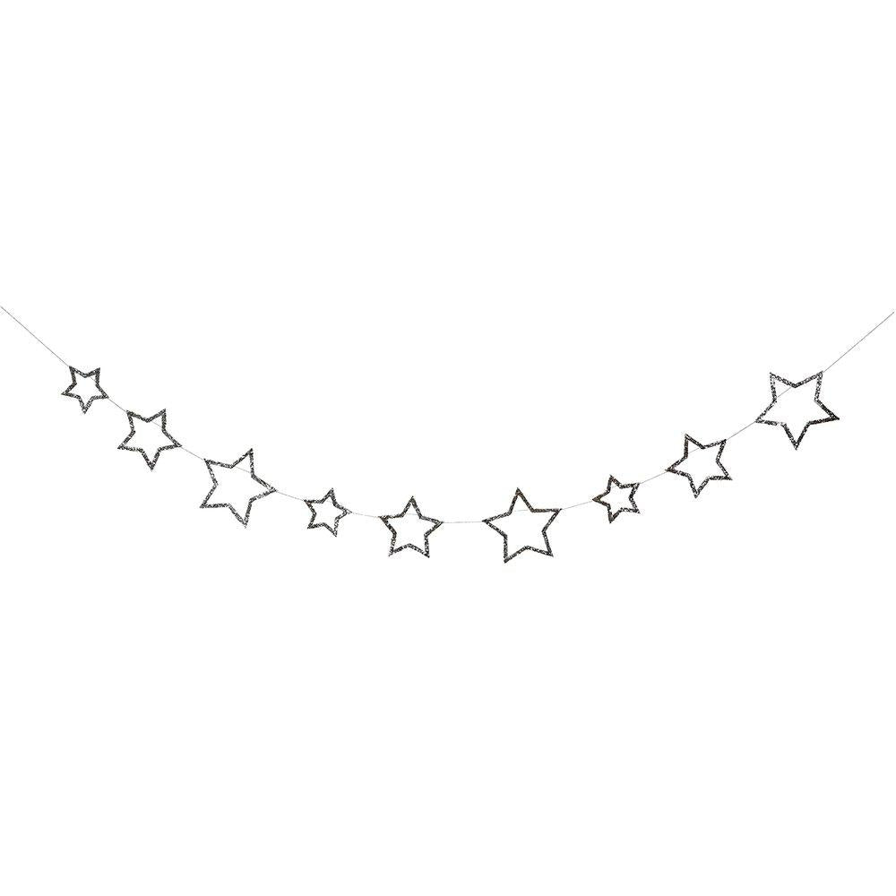 Meri Meri Party Silver Glitter Starry Mini Garland - bubblegum market