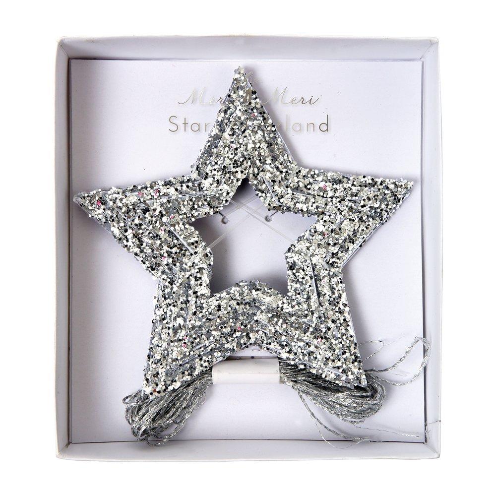 Meri Meri Party Silver Glitter Starry Mini Garland - bubblegum market