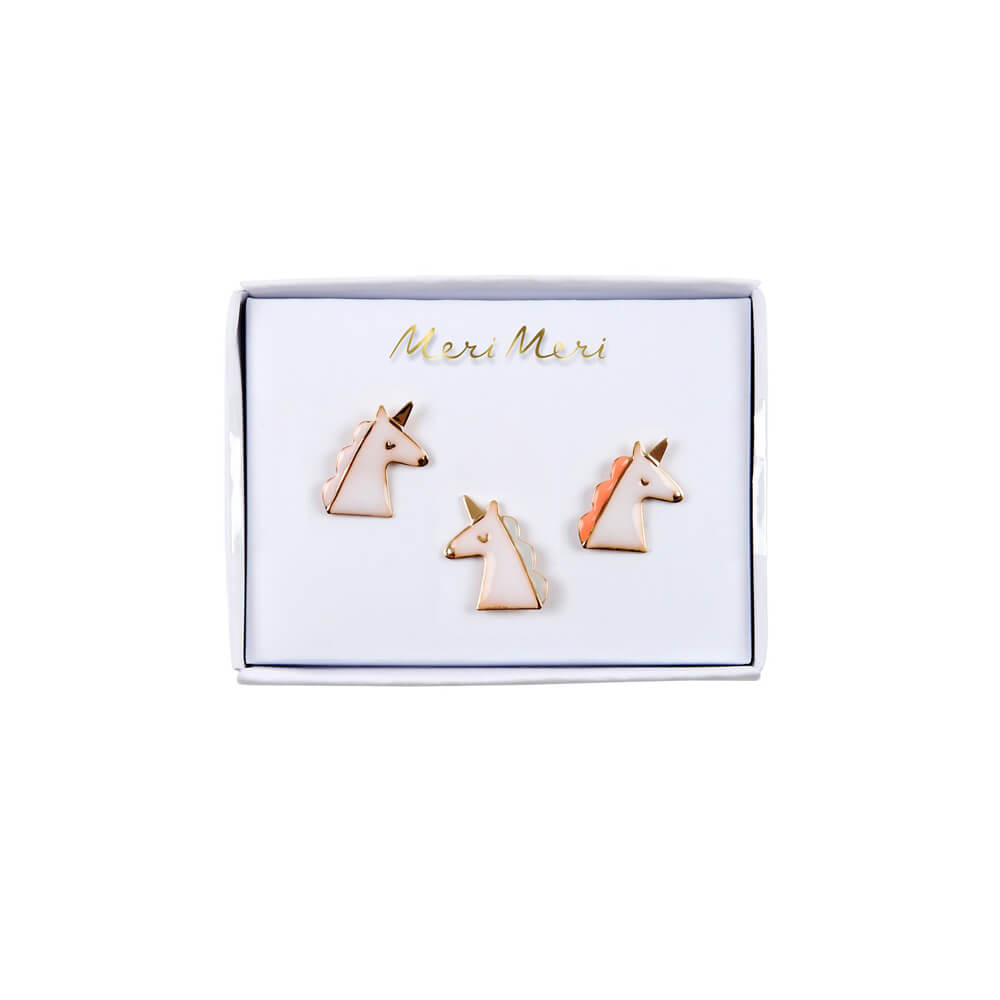 Meri Meri Party Unicorn Enamel Lapel Pins - bubblegum market