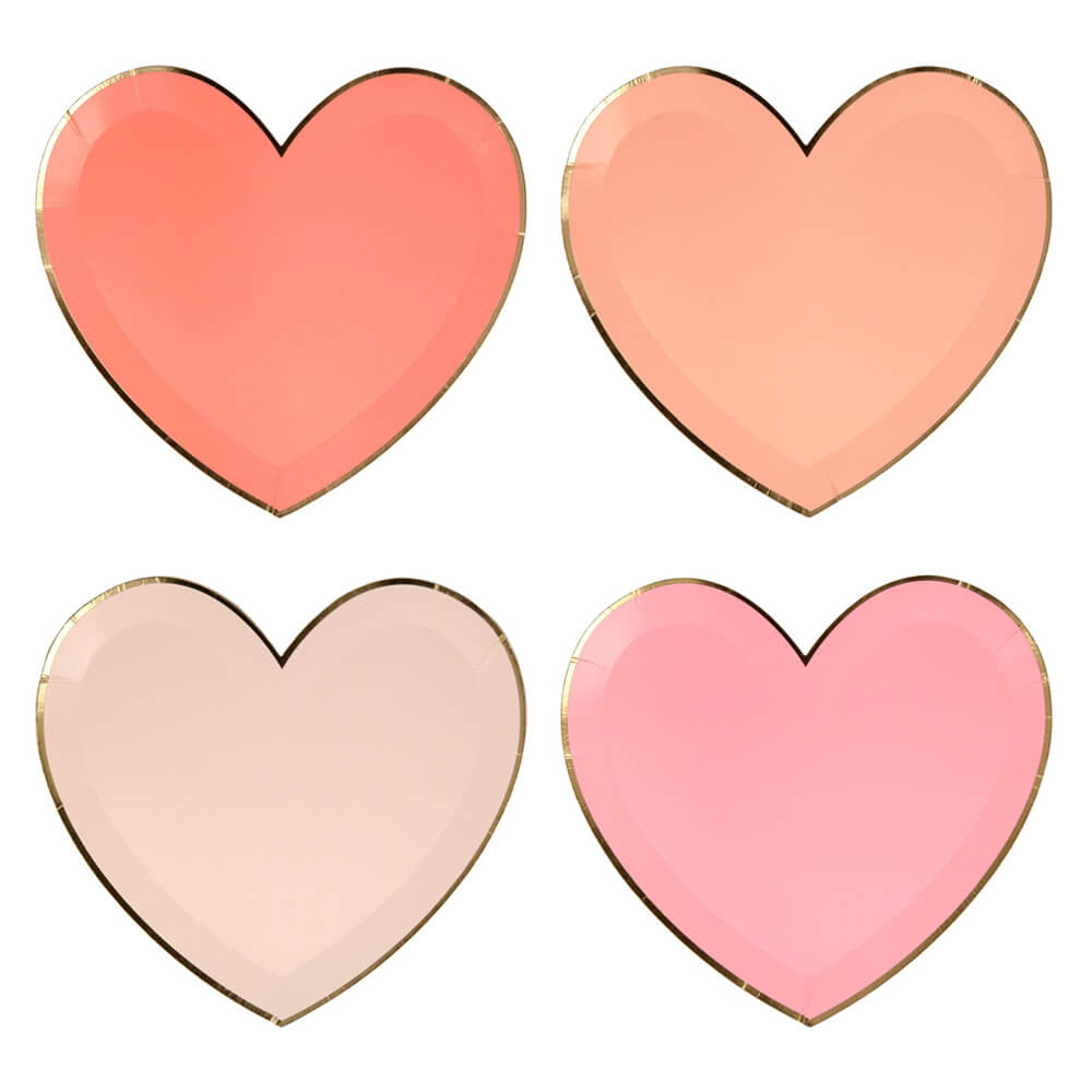 Meri Meri Party Pink Tone Large Heart Plates