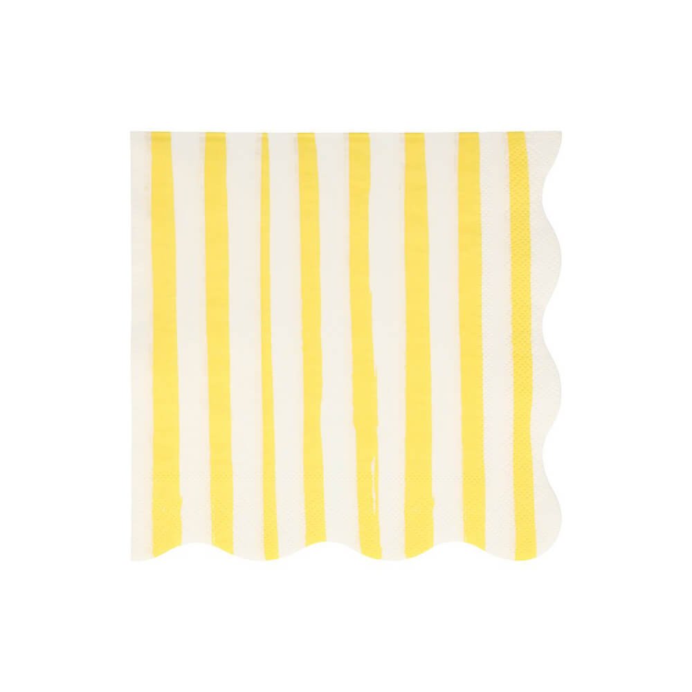 Meri Meri Party Yellow Stripe Large Napkins - bubblegum market