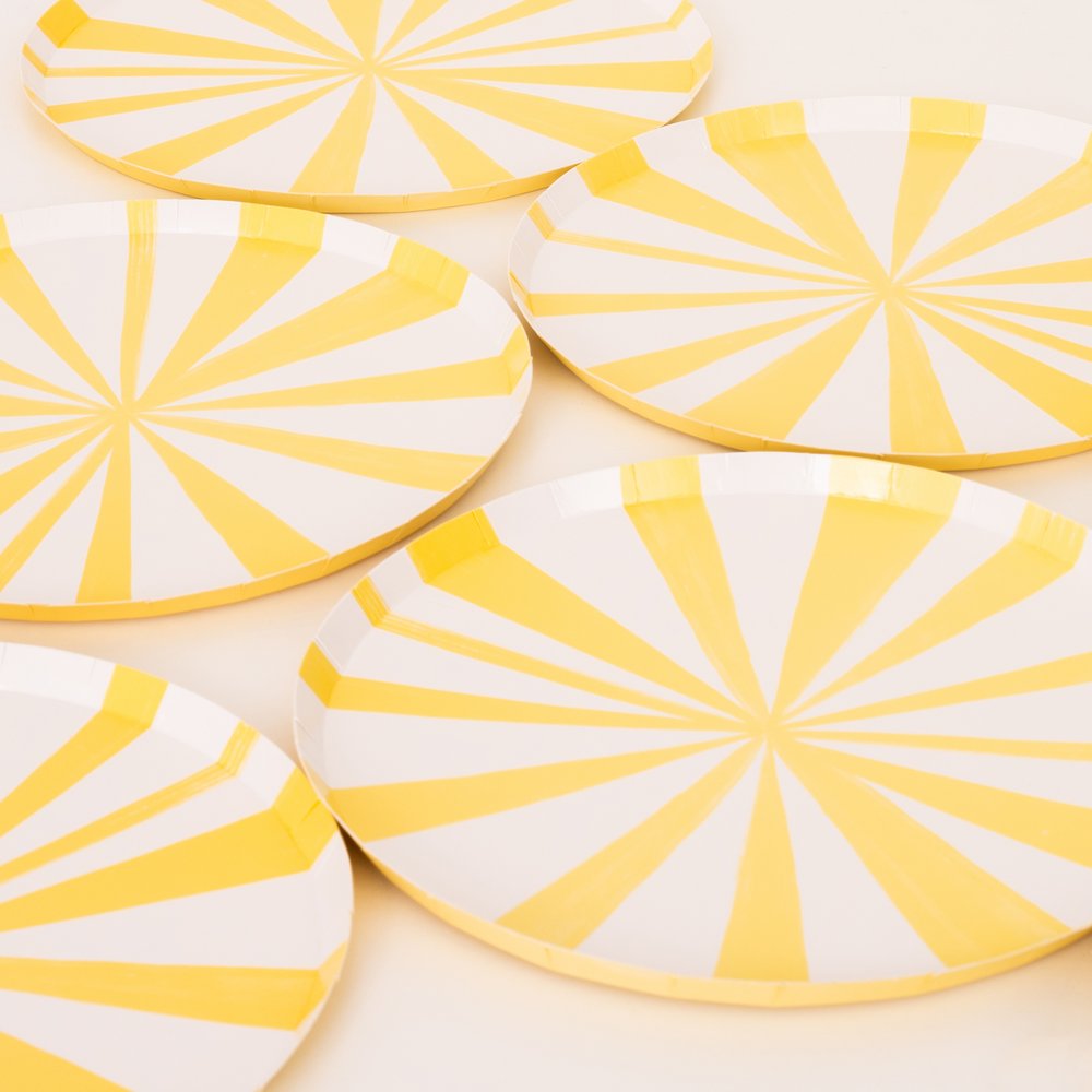 Meri Meri Party Yellow Stripe Side Plates 8.5" - bubblegum market