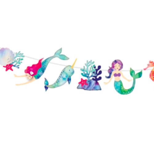 Mermaid & Narwhal Party Garland - bubblegum market