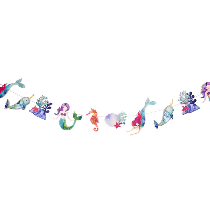 Mermaid & Narwhal Party Garland - bubblegum market
