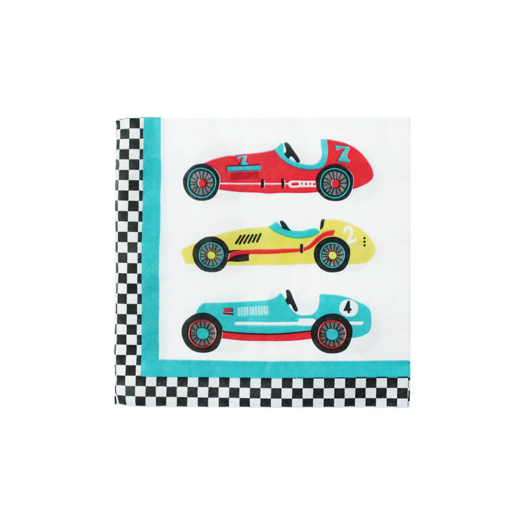 merrilulu-vintage-race-car-party-napkins-racecar-red-teal-yellow-checkered