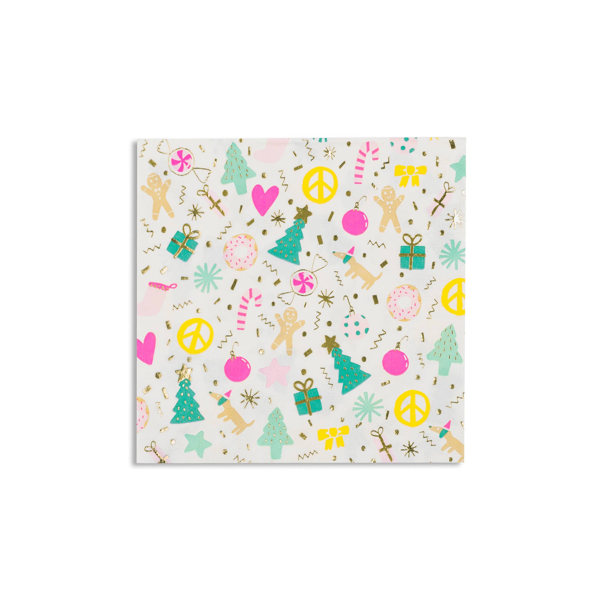 Merry + Bright Christmas Holiday Napkins - bubblegum market