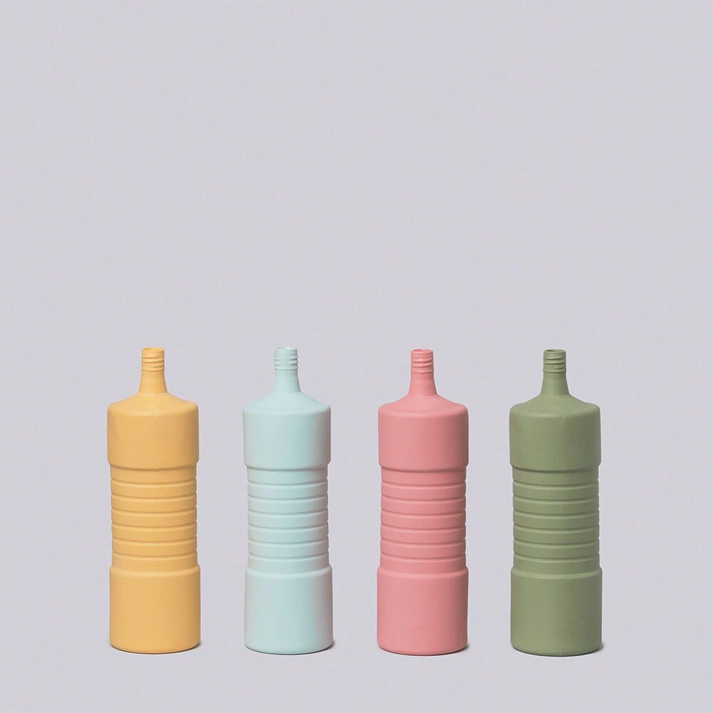 Mint Ribbed Bottle Vase - bubblegum market