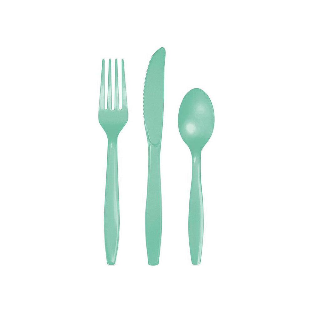 Mint Plastic Cutlery Set 24ct