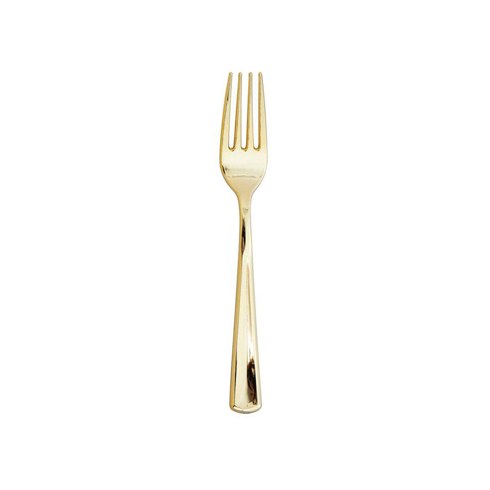 Metallic Gold Plastic Forks 24ct