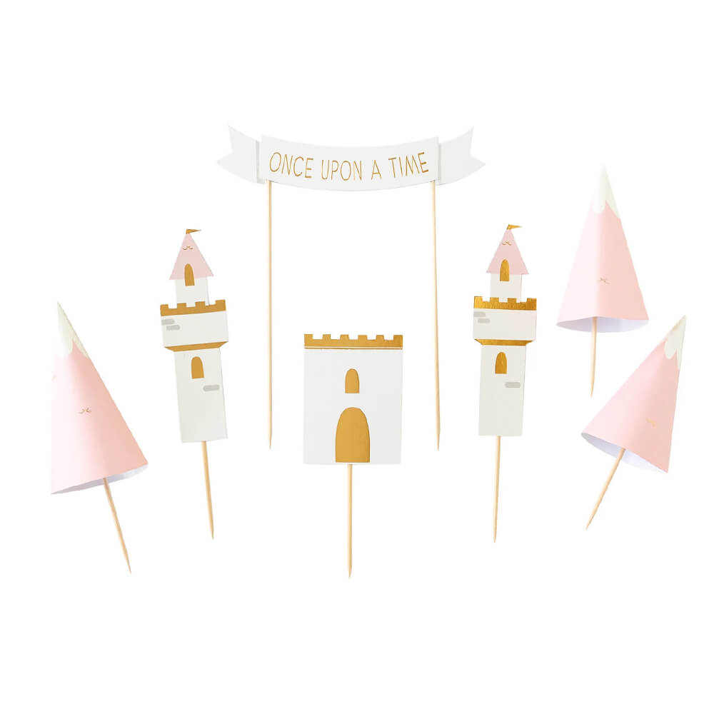 my-minds-eye-pink-princess-party-castle-cake-topper-set-pieces