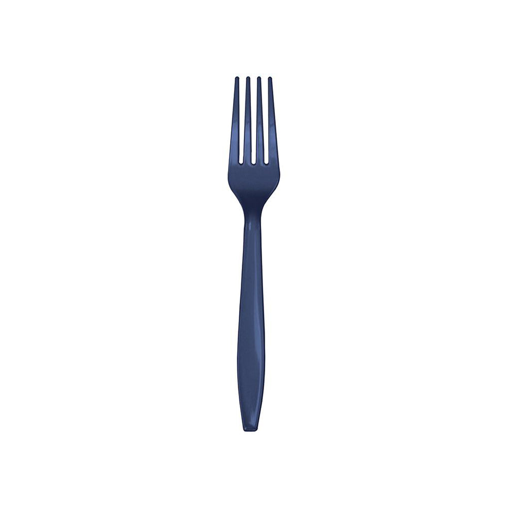 Navy Blue Plastic Forks 24ct