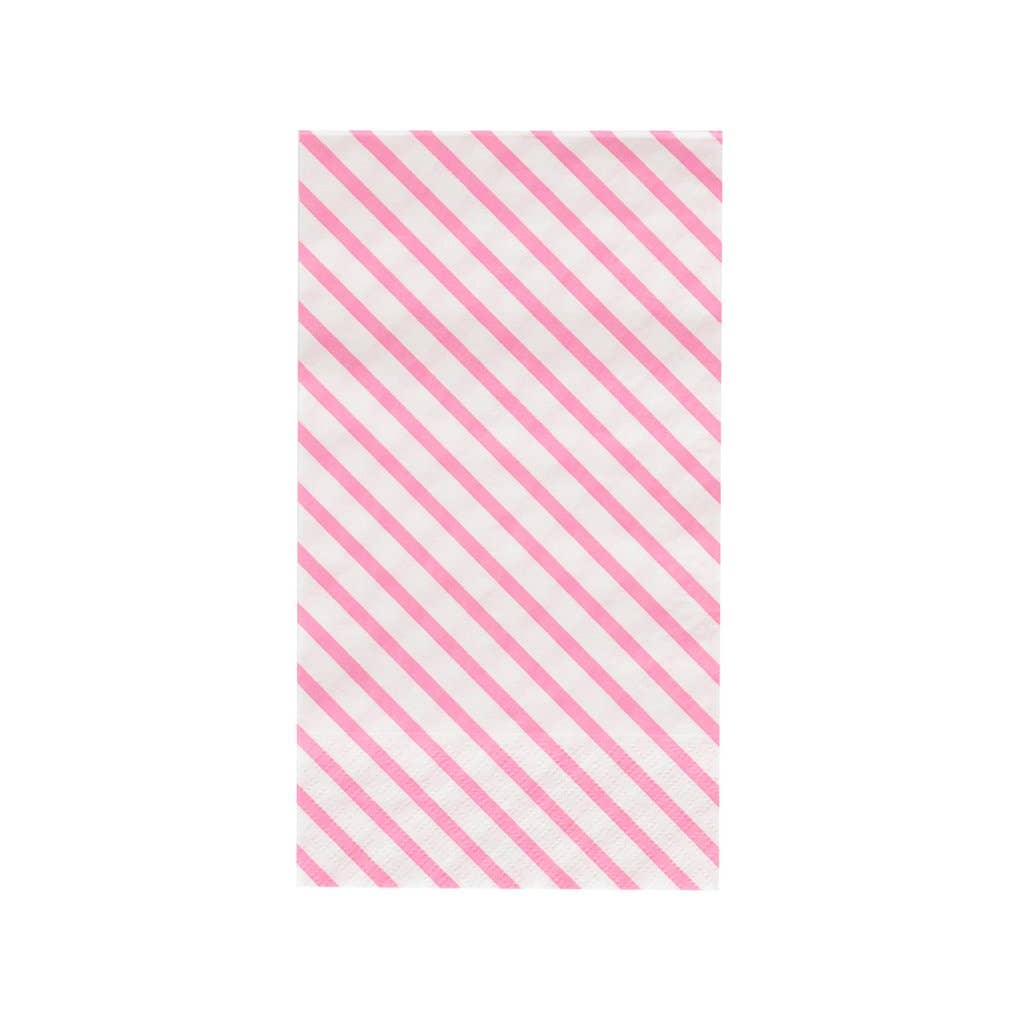 Neon Rose Striped Dinner Napkins - bubblegum market