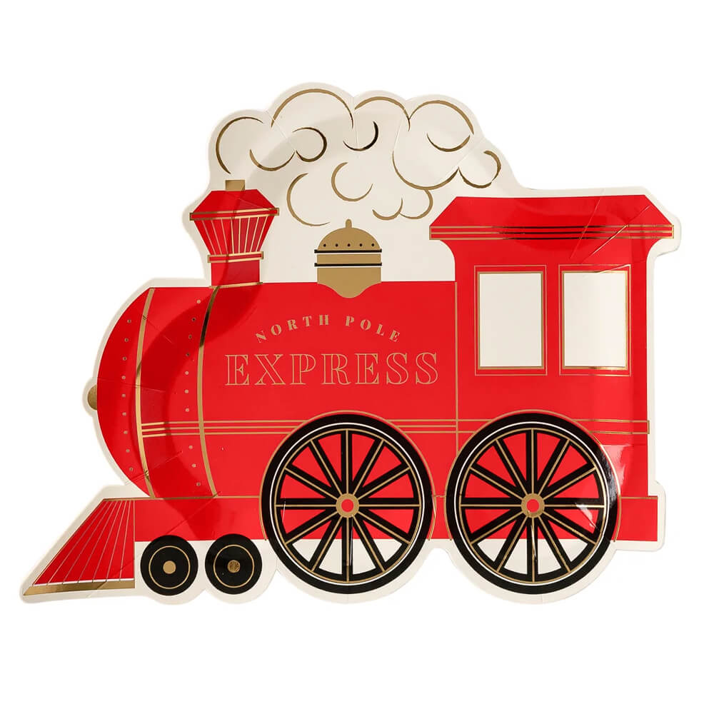 North Pole Express Train Shaped Plates 11"