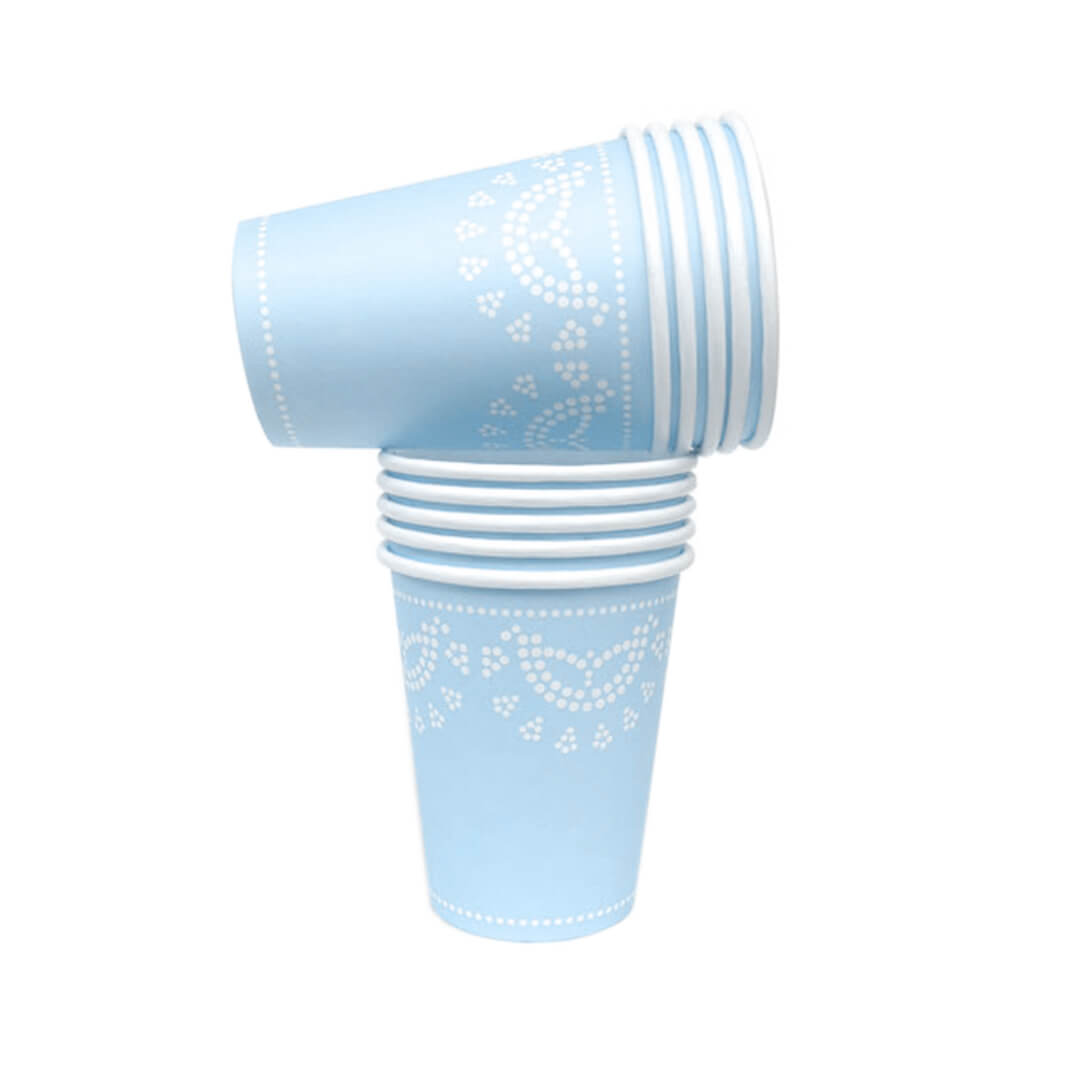 Pale Blue Lovely Lace Paper Cups - bubblegum market