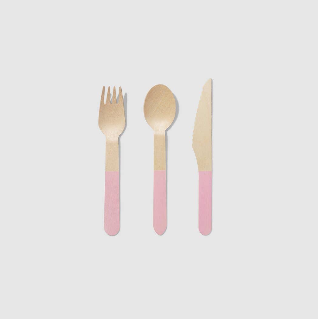 Pale Pink Wooden Cutlery Set - bubblegum market