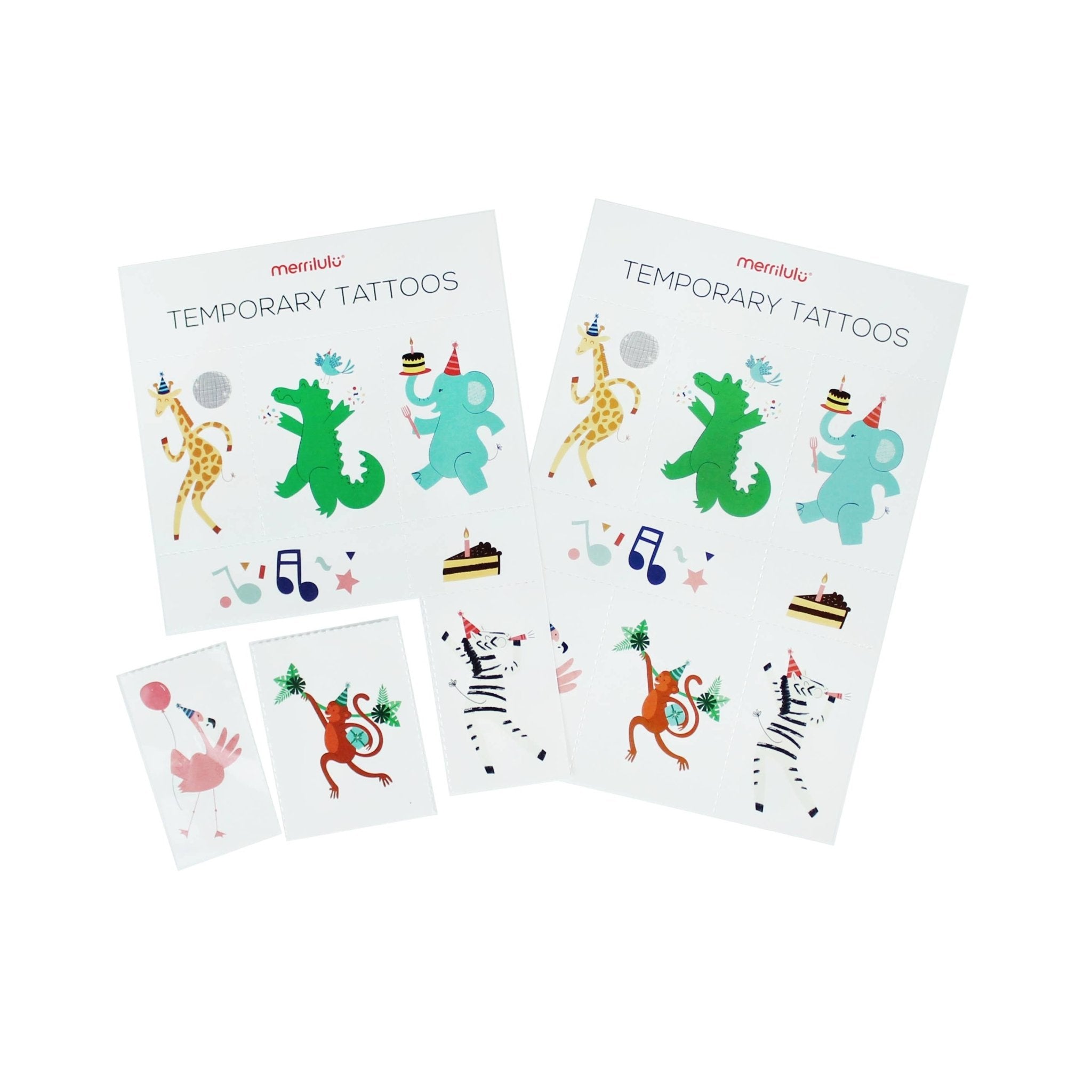 Party Animals Temporary Tattoos - bubblegum market
