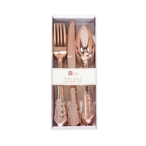 Party Porcelain Rose Gold Plastic Cutlery - bubblegum market
