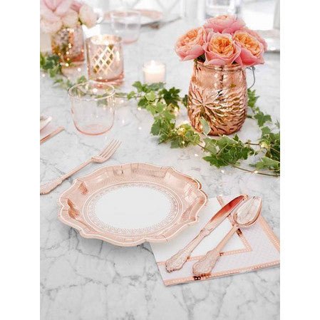 Party Porcelain Rose Gold Plastic Cutlery - bubblegum market