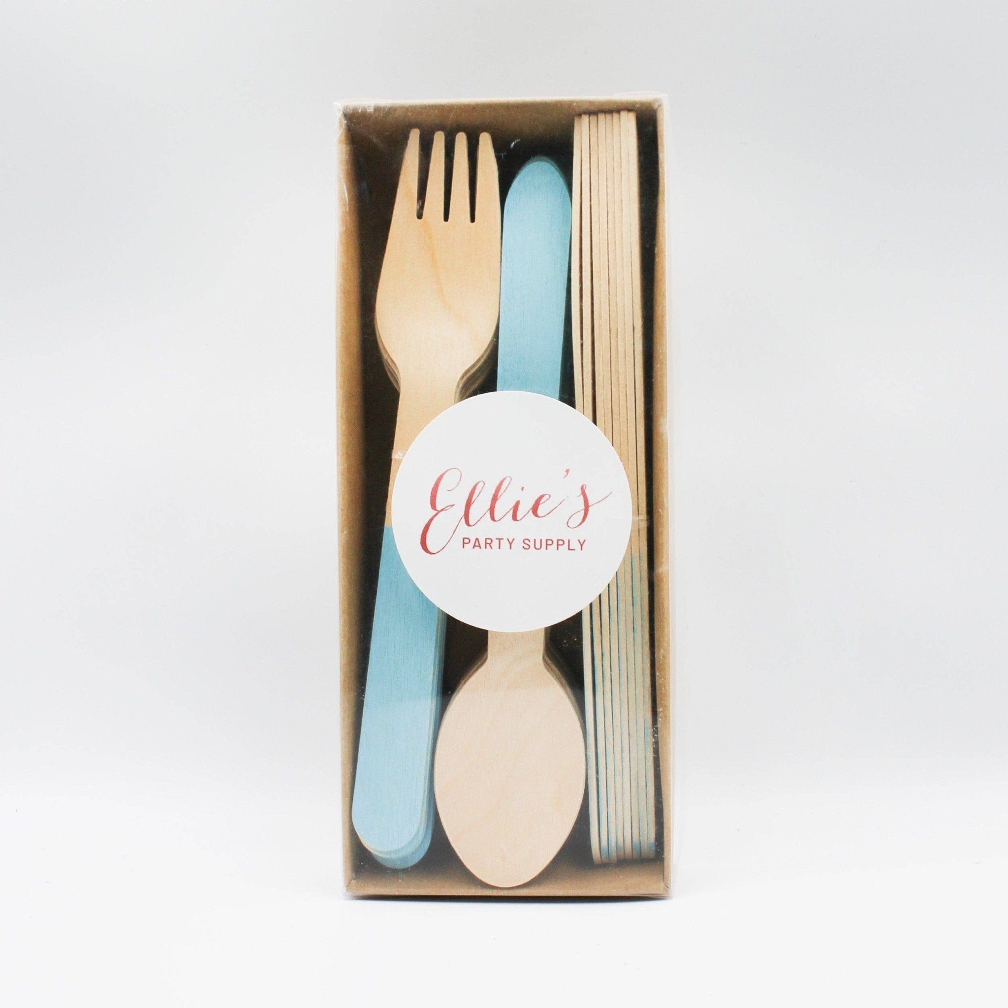 Pastel Blue Wooden Cutlery - bubblegum market