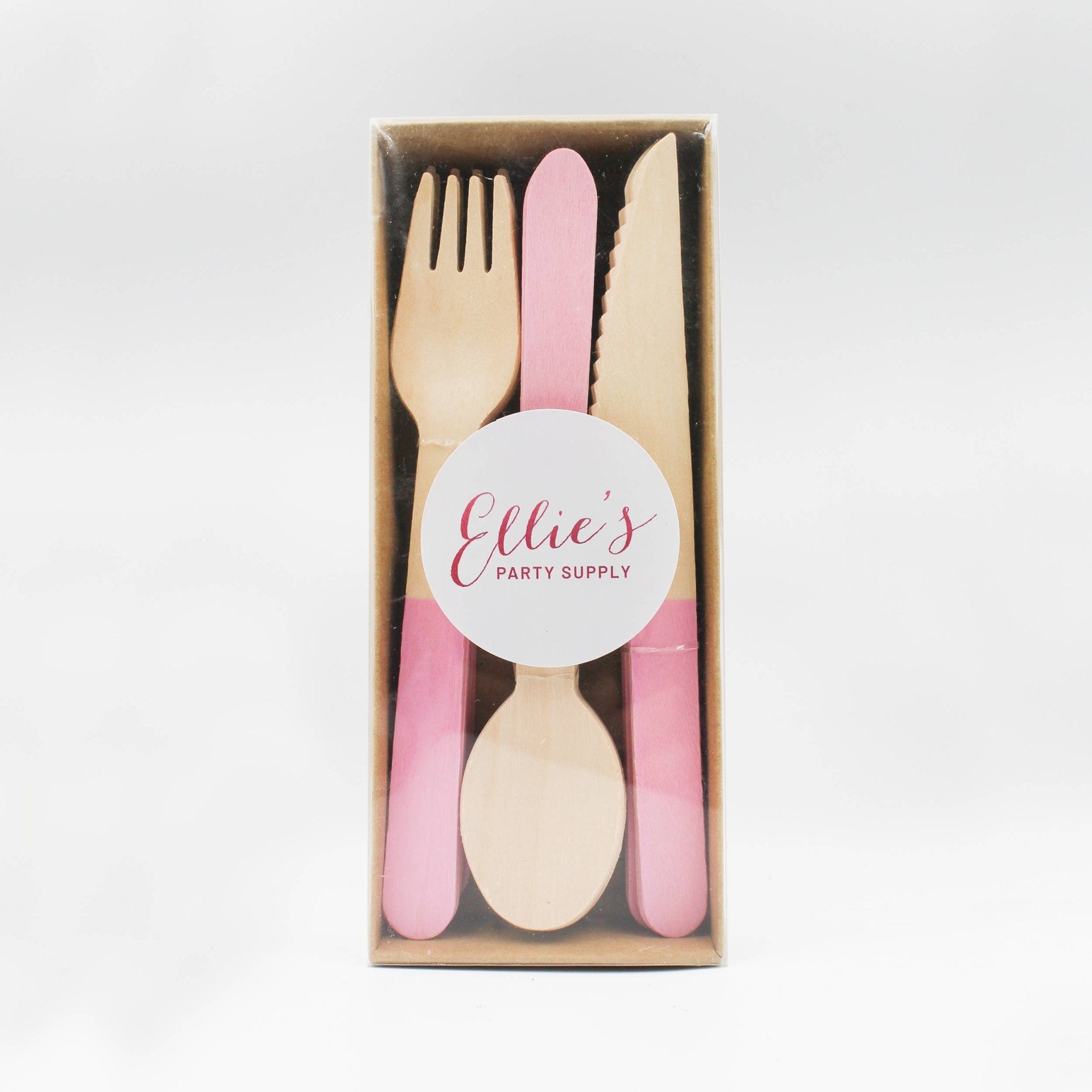 Pastel Pink Wooden Cutlery - bubblegum market