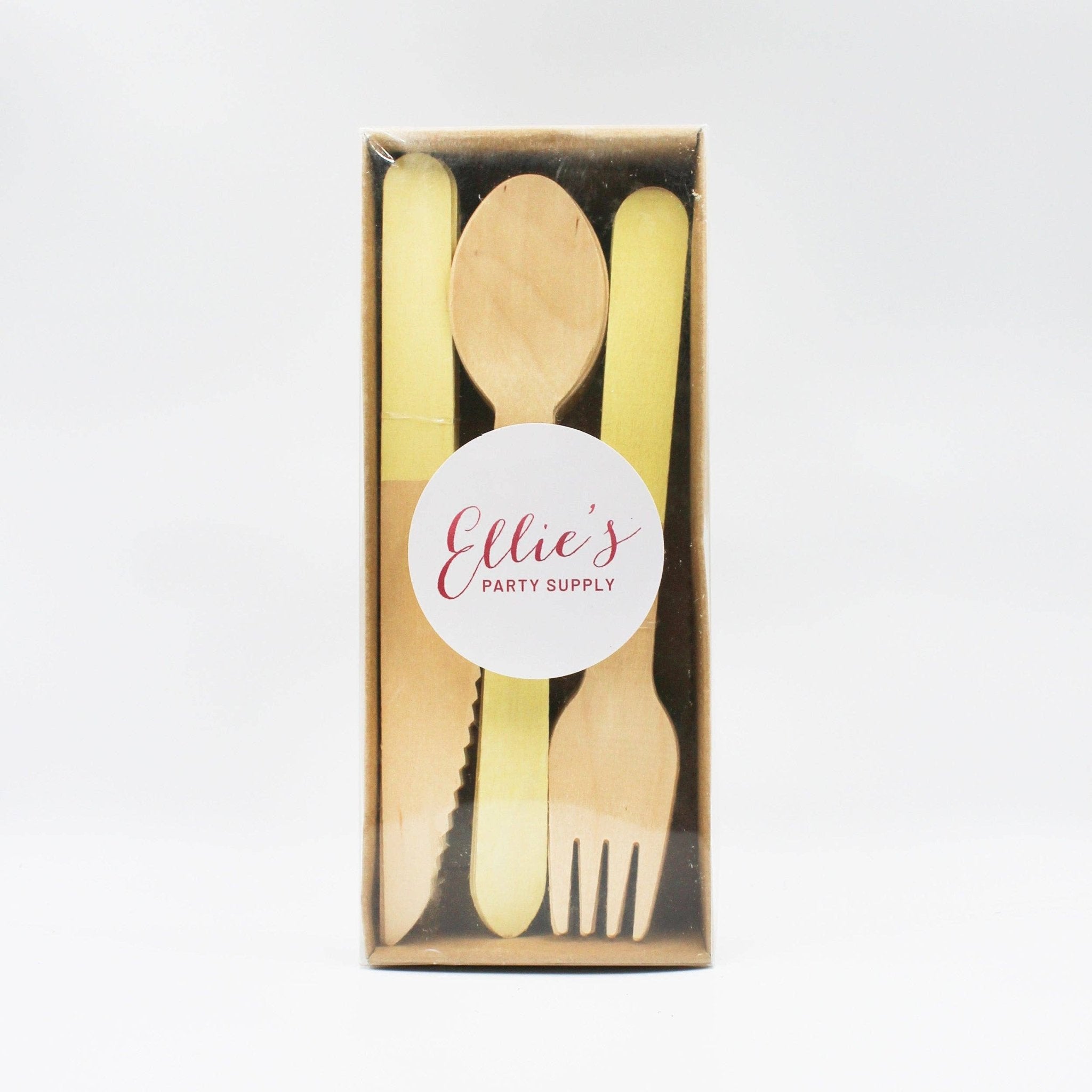 Pastel Yellow Wooden Cutlery - bubblegum market