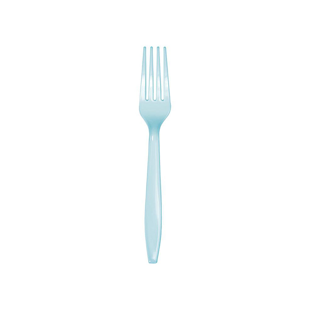 Pastel Blue Plastic Forks 24ct