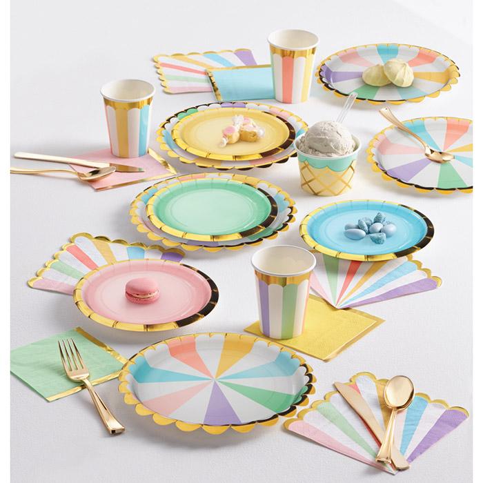 Pastel Pinwheel Dinner Plates 9"