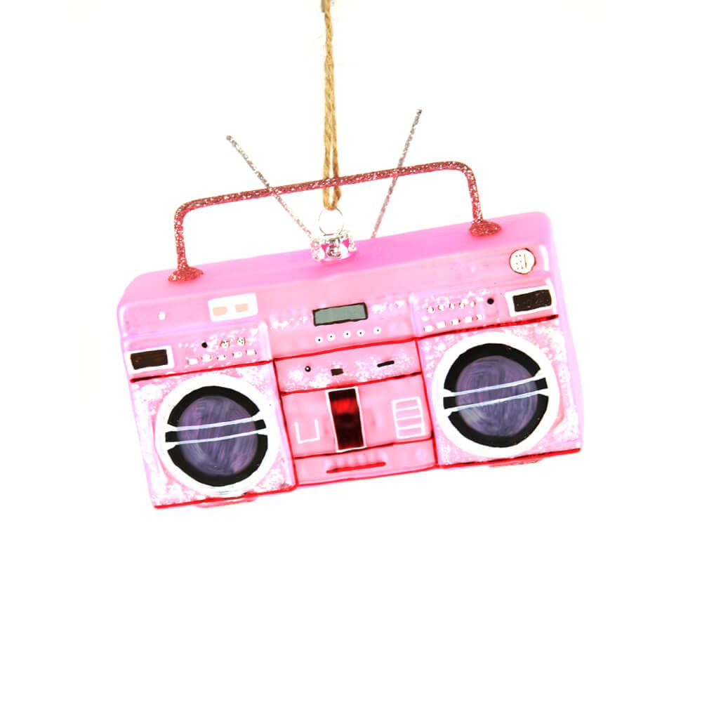 Pink Boombox Ornament 5" - bubblegum market