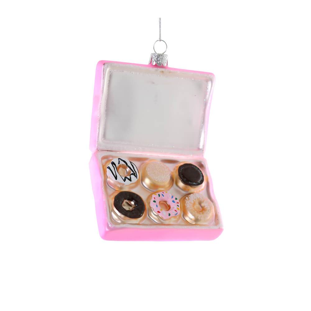 Pink Box of Donuts Ornament 2.75"