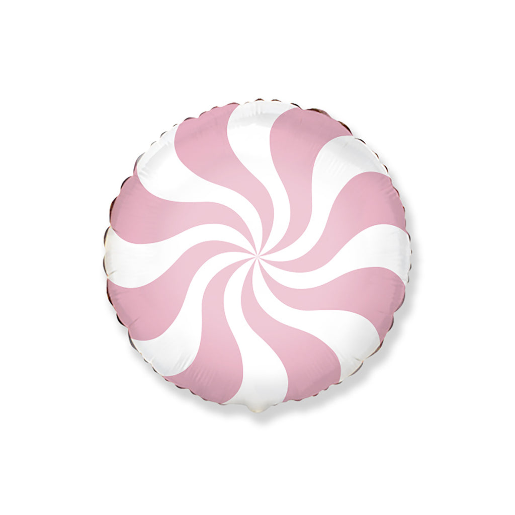 Peppermint Swirl Candy Balloon in Pastel Pink 18"