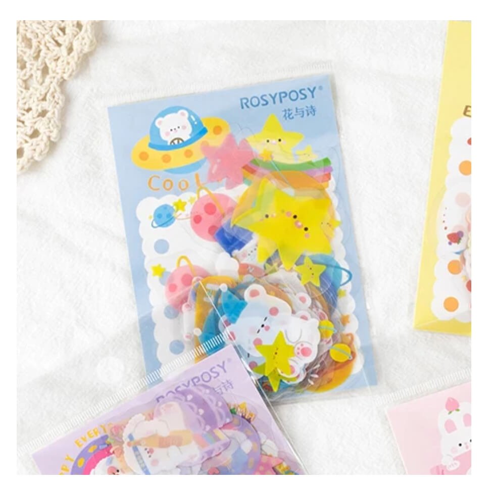 Planet Bear Die Cut Deco Stickers - bubblegum market