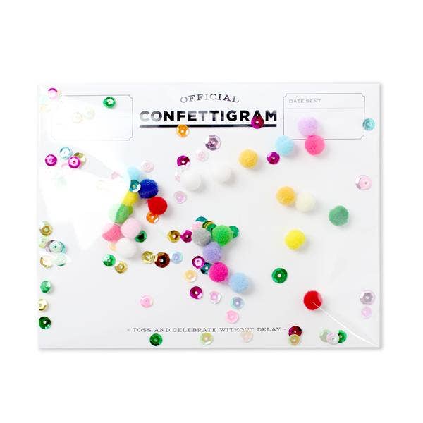 Pom Poms Confettigram Greeting Card - bubblegum market