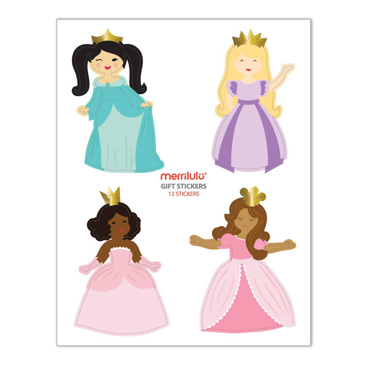 Pretty Princess Decorative Gift Bag Stickers (12ct) - bubblegum market