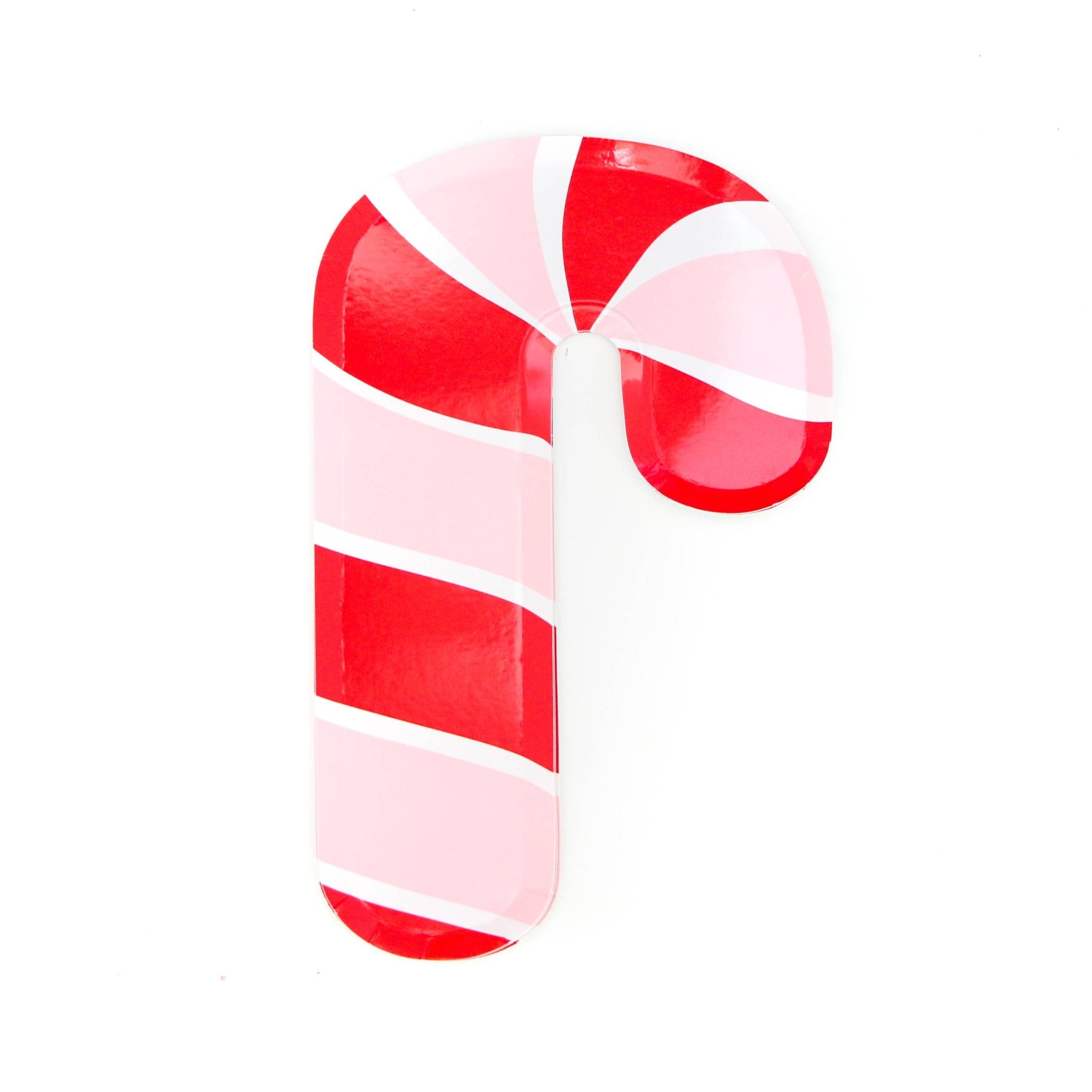 Red & Pink Paper Candy Cane Plates 11" - bubblegum market