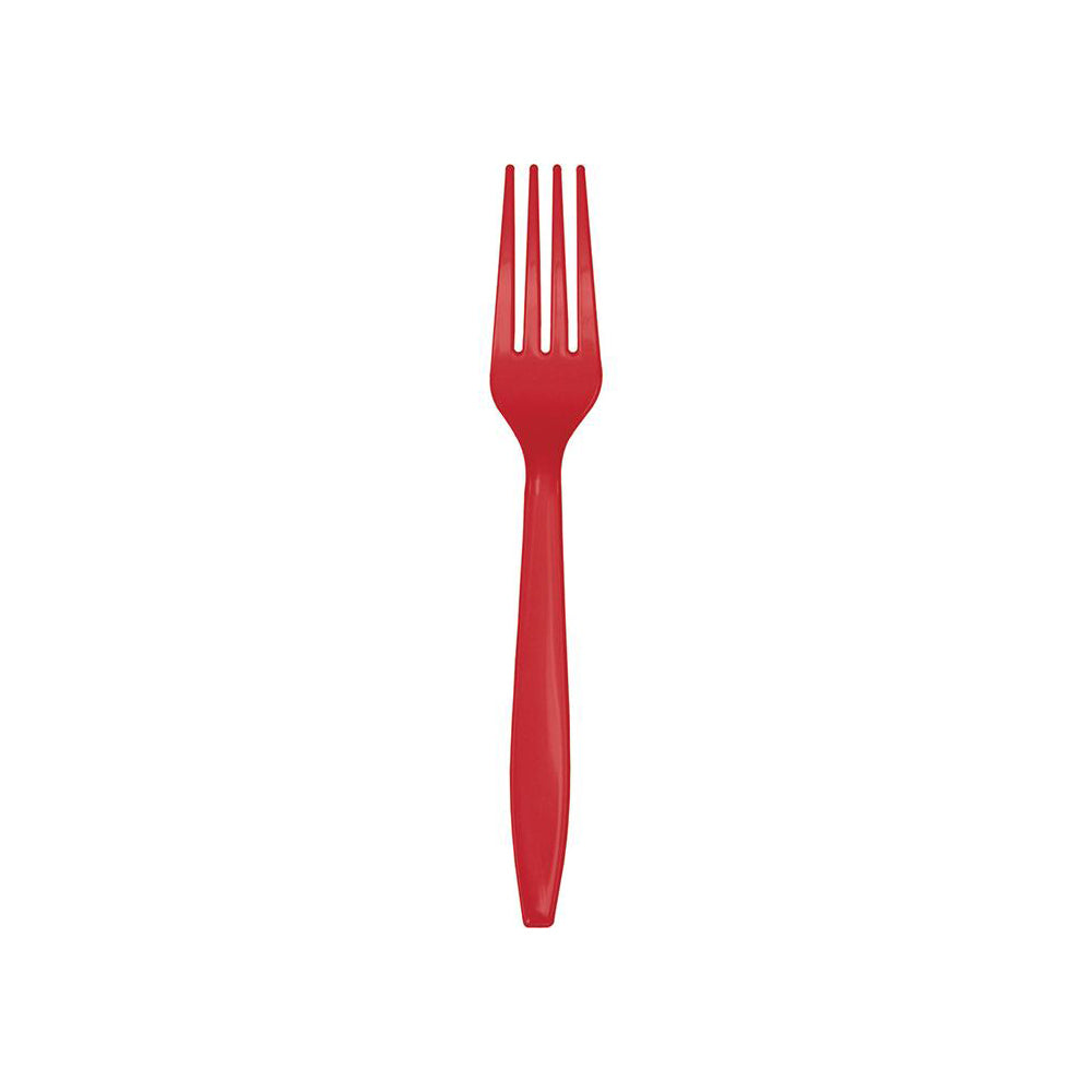 Red Plastic Forks 24ct