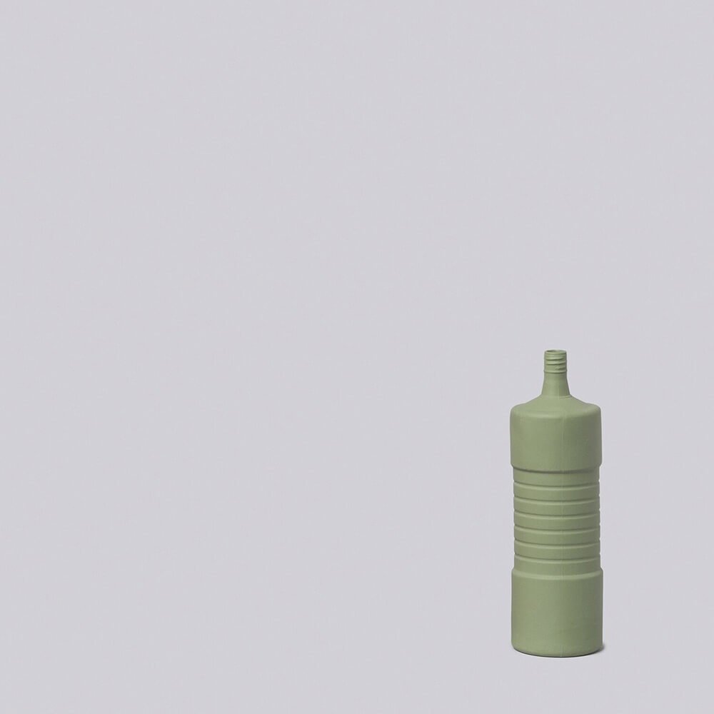 Sage Ribbed Bottle Vase - bubblegum market