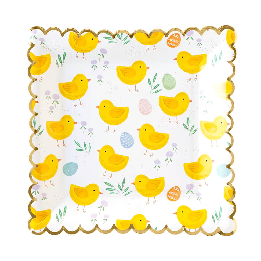 Scattered Chicks Scalloped Plates 9" - bubblegum market