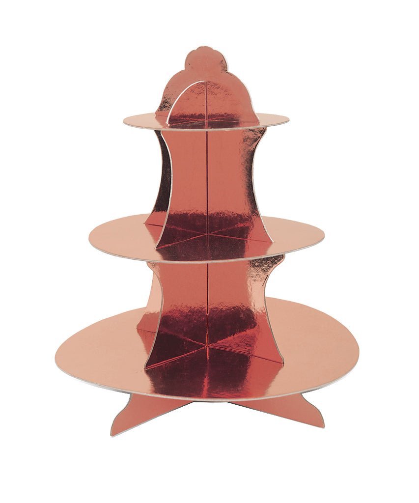 Shiny Metallic Rose Gold Cupcake Stand - bubblegum market