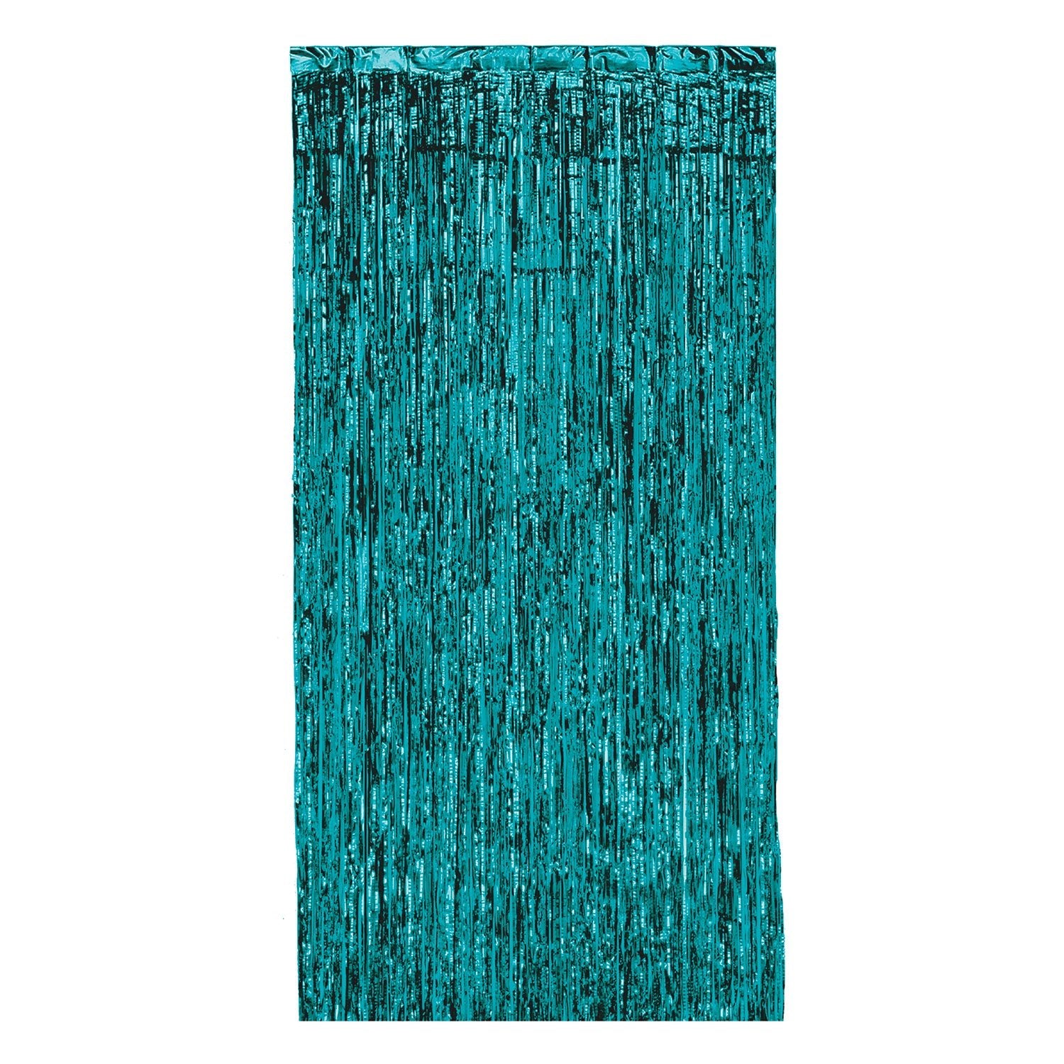 Shiny Metallic Teal Fringe Curtain Backdrop - bubblegum market