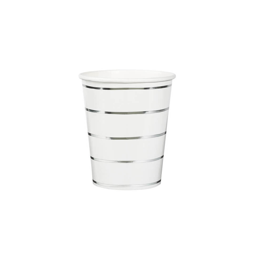 Silver Frenchie Striped Cups - bubblegum market