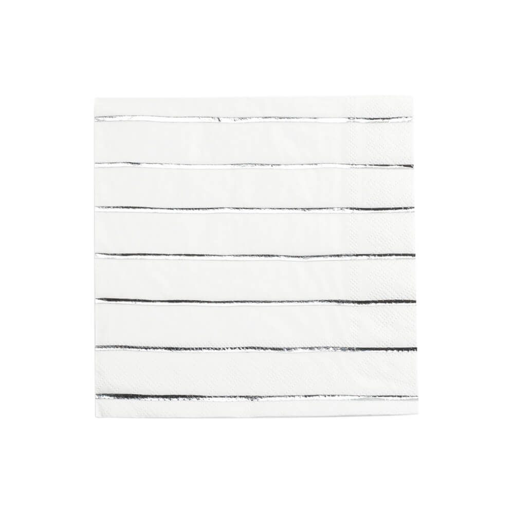 Silver Frenchie Striped Large Napkins - bubblegum market