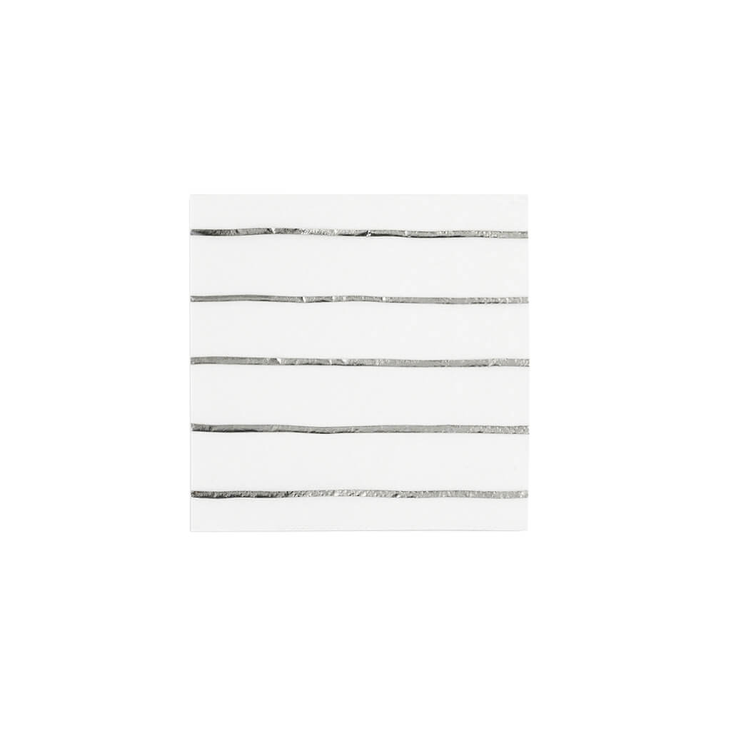Silver Frenchie Striped Small Napkins - bubblegum market