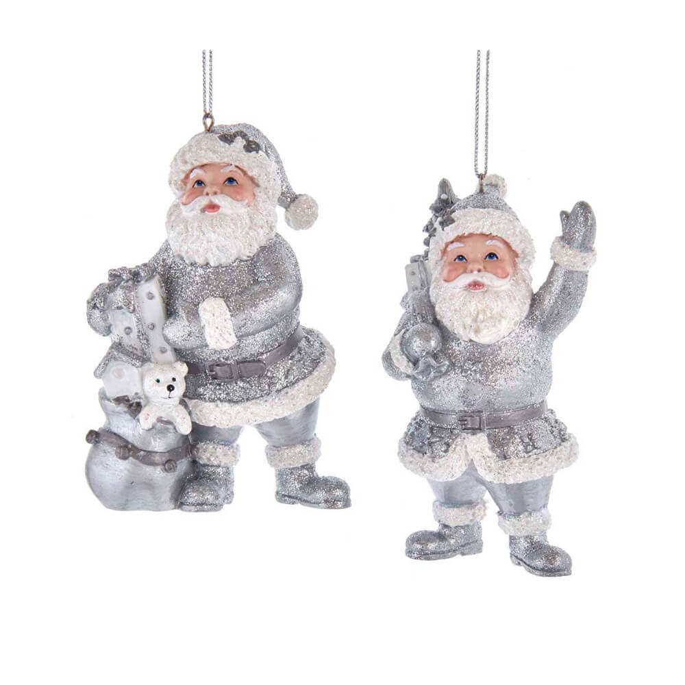 Silver Santa Ornament 4" - bubblegum market