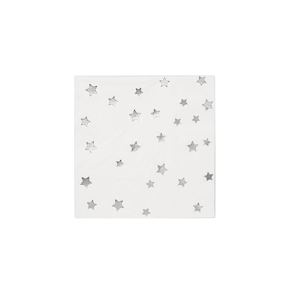 Silver Stars Cocktail Napkins - bubblegum market