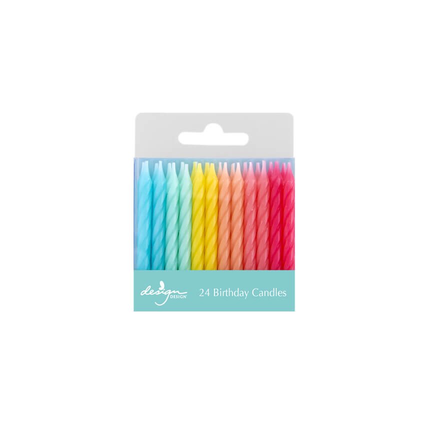 Soft Rainbow Twist Birthday Candles - bubblegum market
