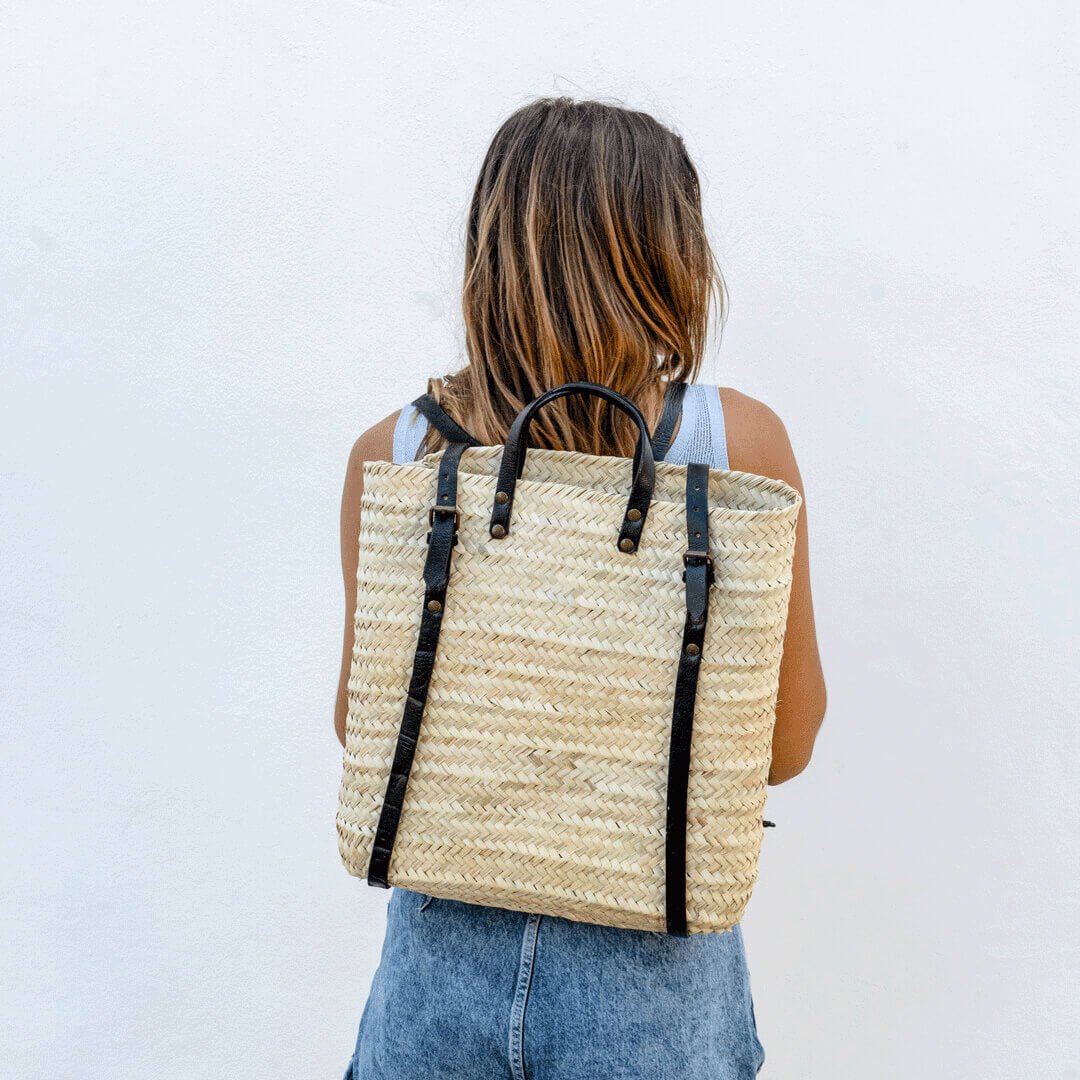 Square Backpack Tote (Black) - bubblegum market