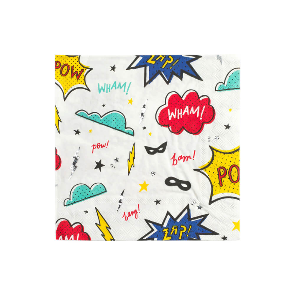 Superhero Large Party Napkins - bubblegum market