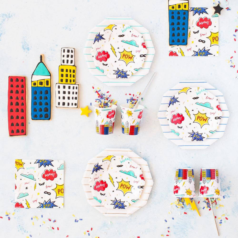 Superhero Large Party Napkins - bubblegum market